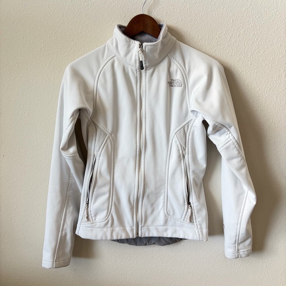 The North Face Jackets & Blazers - The North Face Windproof White Grey Softshell Zip-Up Fall Winter Jacket